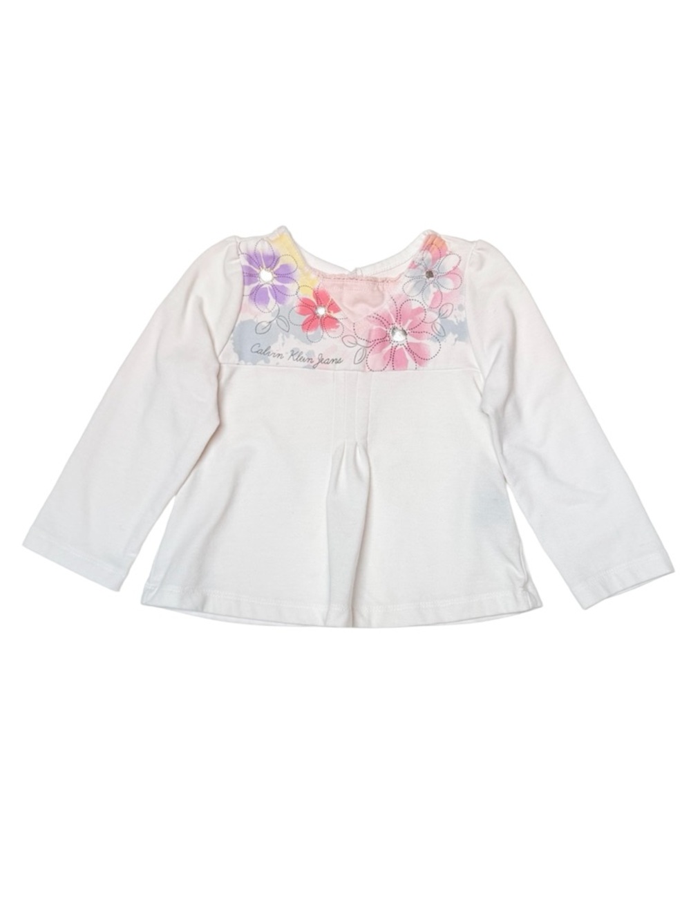 Calvin Klein Jeans Girls Floral Ivory Long Sleeve Top 18M